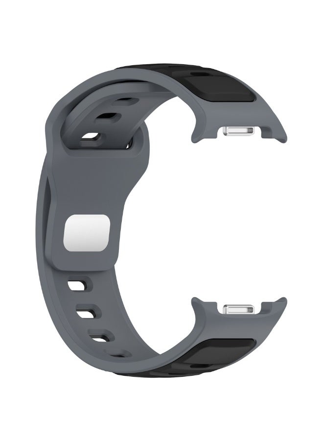 Silicone Strap for Samsung Galaxy Watch 8 40mm 44mm / Galaxy Watch 8 Classic 46mm Dual Color Sport Wrist Band - (Black/Grey) - Image 3